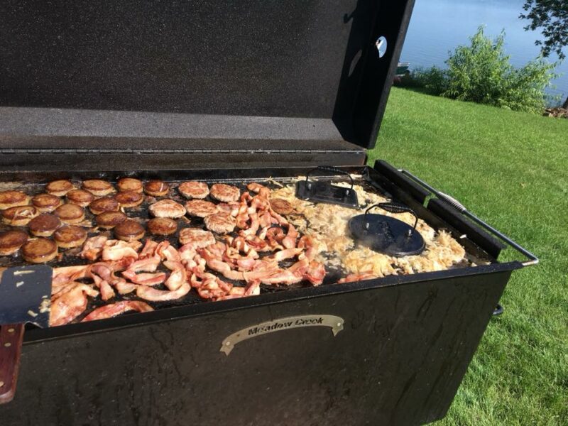 Griddle on Meadow Creek BBQ42 Chicken Cooker