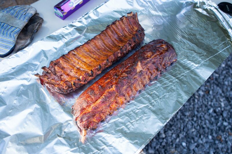 Wrapping Smoked Baby Back Ribs